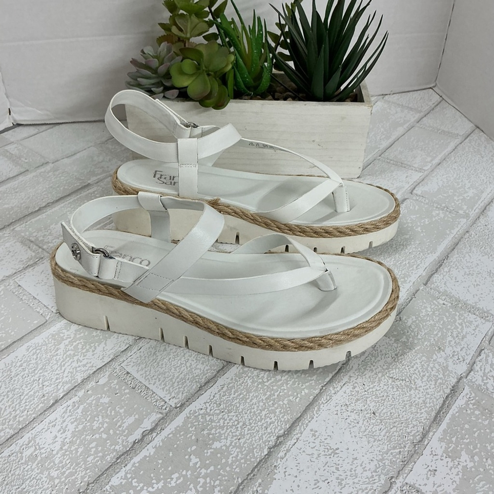 Franco Sarto White Platform Sandals